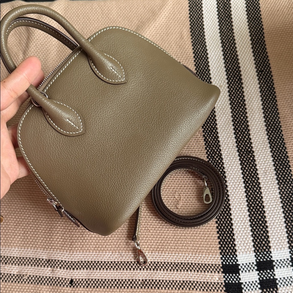Mini Elegant Brown Leather Handbag Crossbody